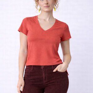 Hanes - Coral Short Sleeve V-neck Perfect T - Womens M
